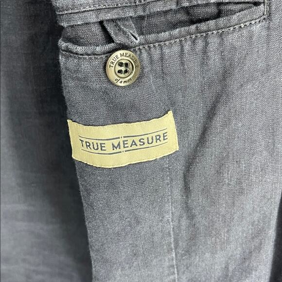 True Measure linen cotton light weight unlined sport coat blazer sz M - Picture 5 of 7